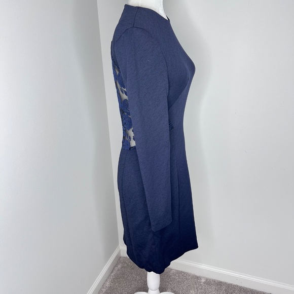 Sandro Blue Etzi A-Line Lace Back Cocktail Dress 2 - Picture 5 of 5